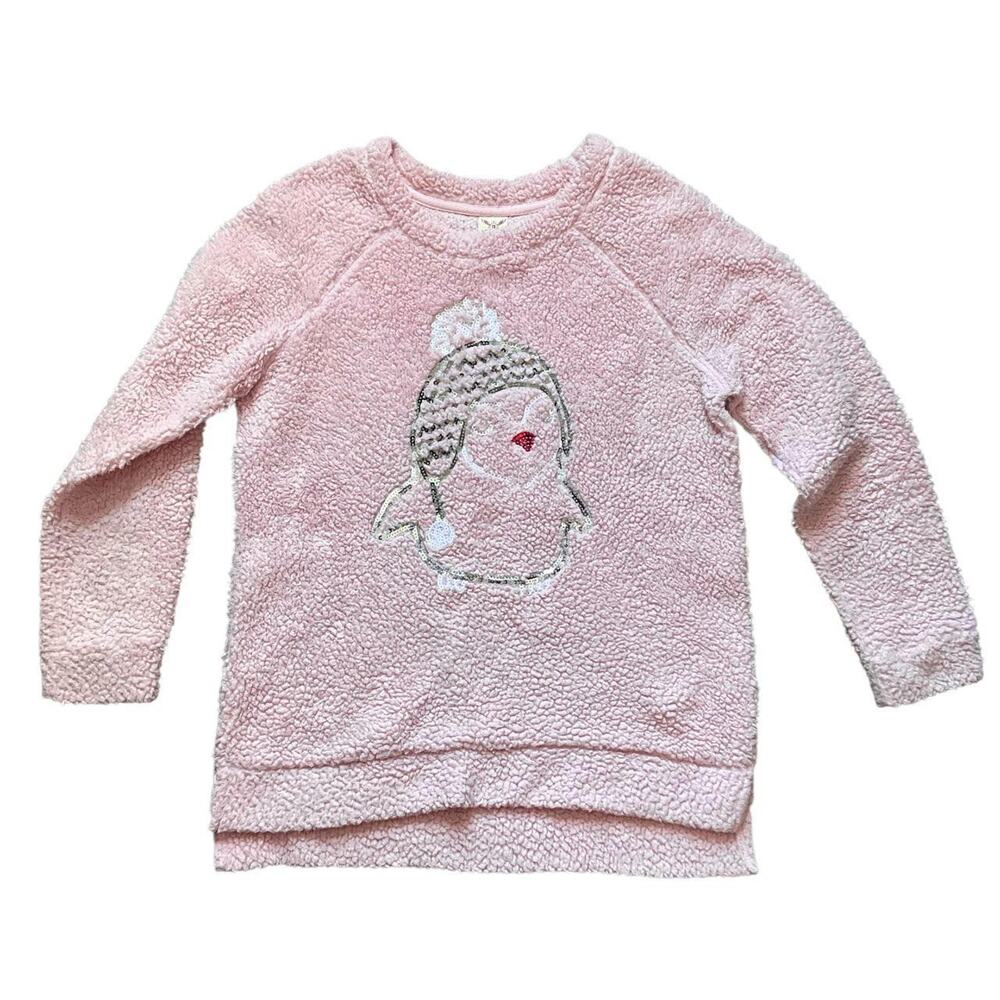 Faded Glory Soft Pink Fuzzy Penguin Sweater: Y2K, Modern